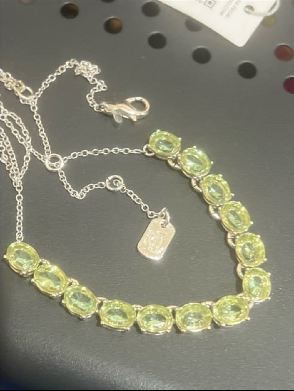 Peridot silver necklace new from Ralph Lauren #1435 #526